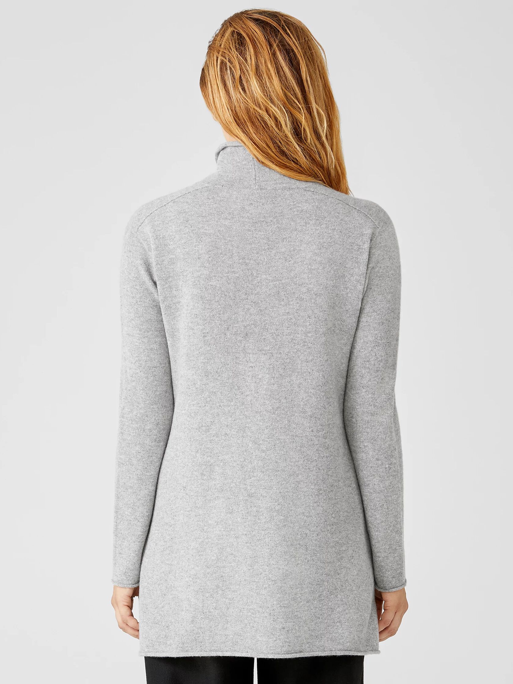 Italian Cashmere Turtleneck Long Top