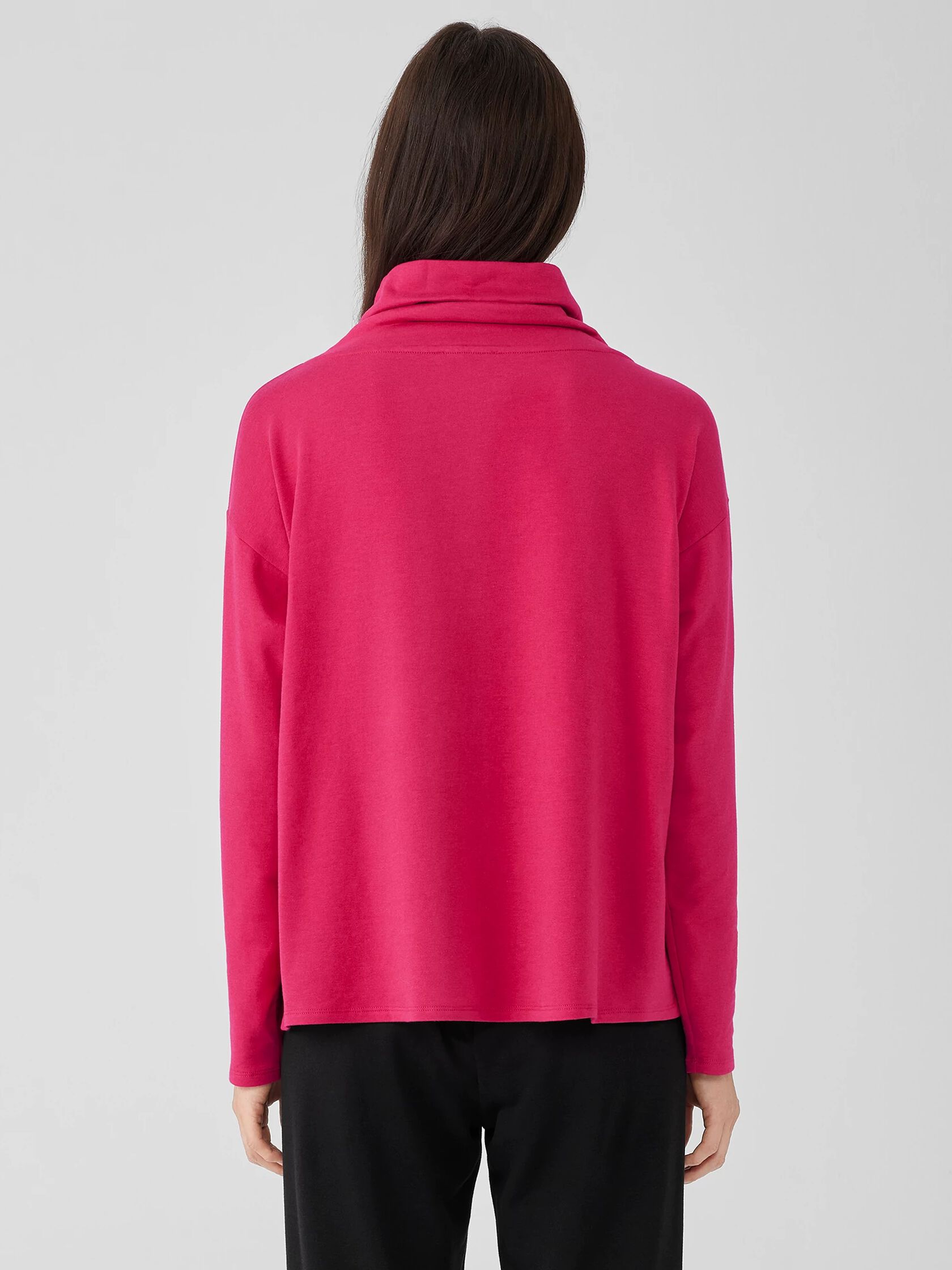 Cozy Brushed Terry Hug Funnel Neck Top