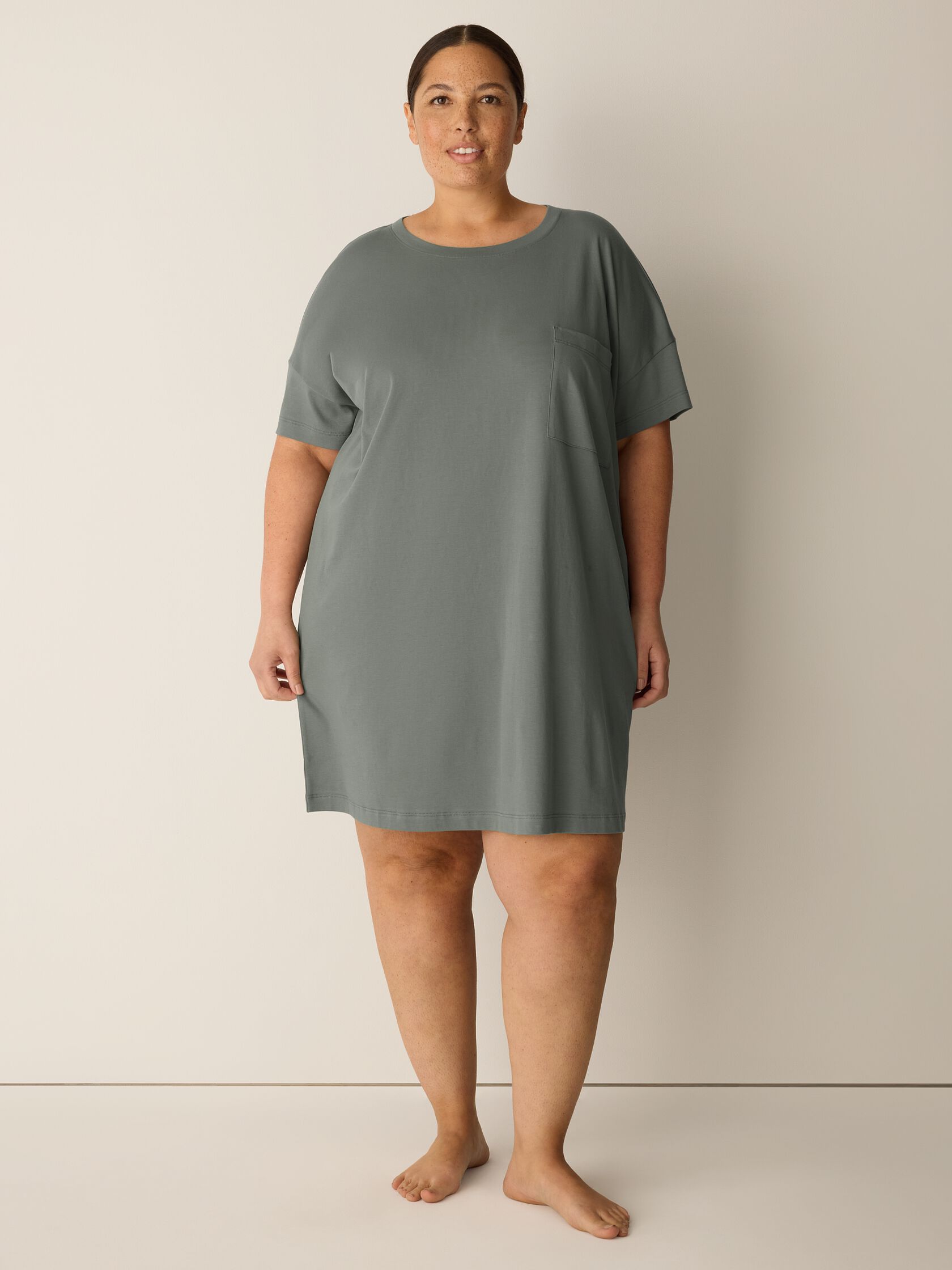 Organic Cotton Interlock Crew Neck Sleep Dress