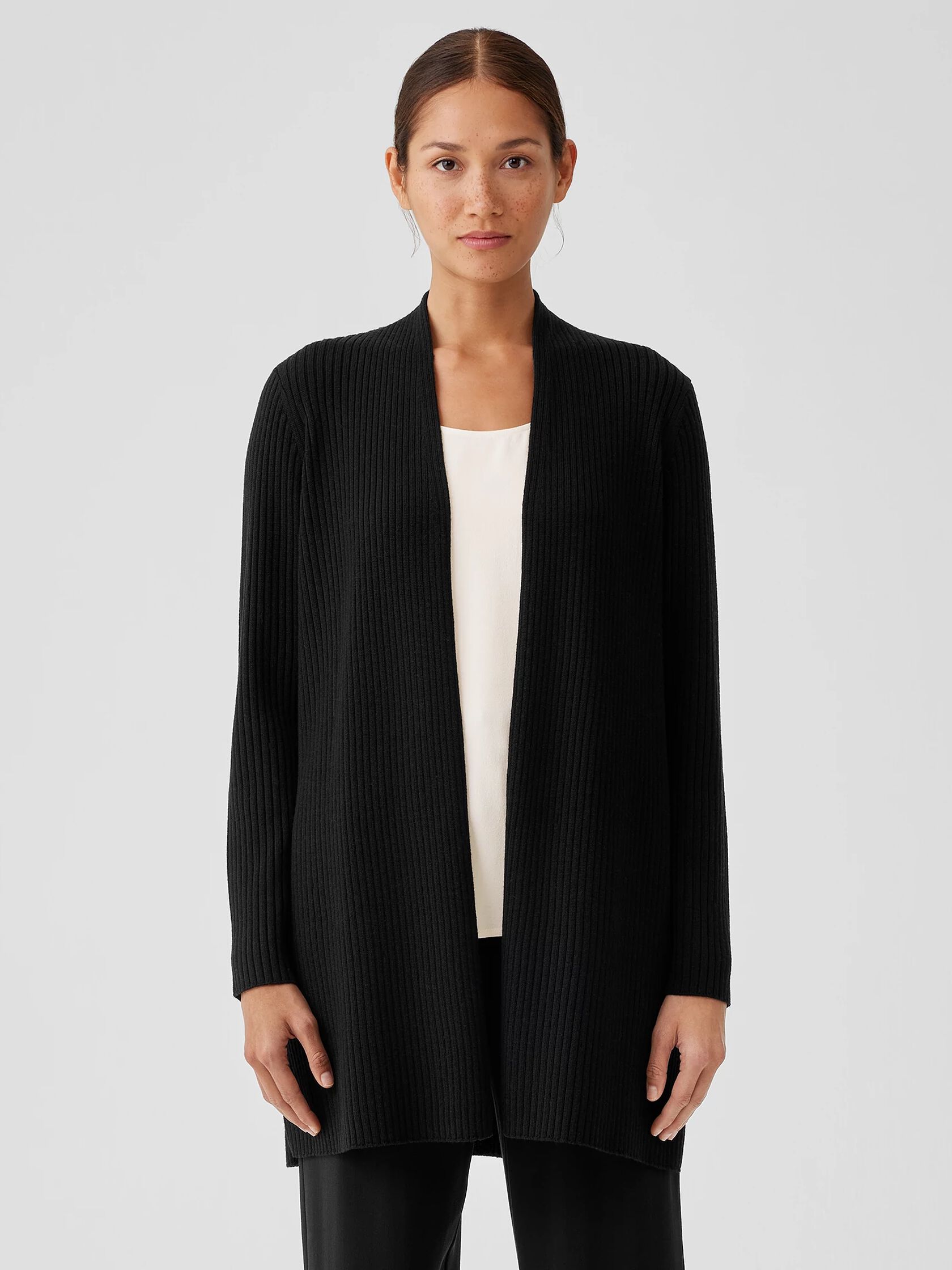 Merino High Collar Cardigan in Regenerative Wool