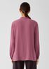 Silk Georgette Crepe Mandarin Collar Shirt