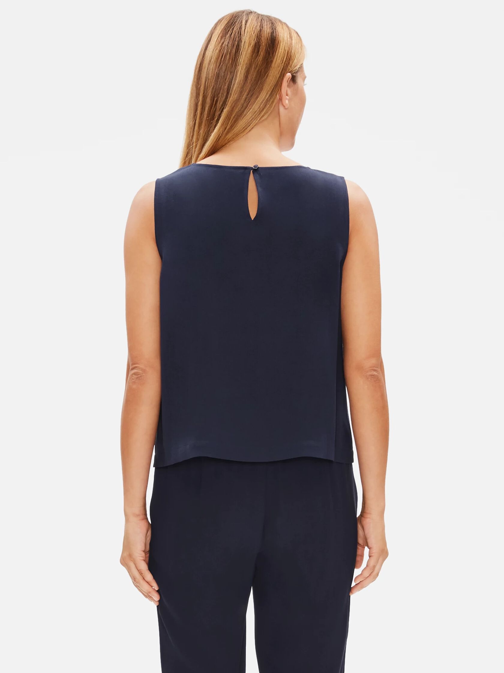 System Silk Georgette Crepe Boxy Shell