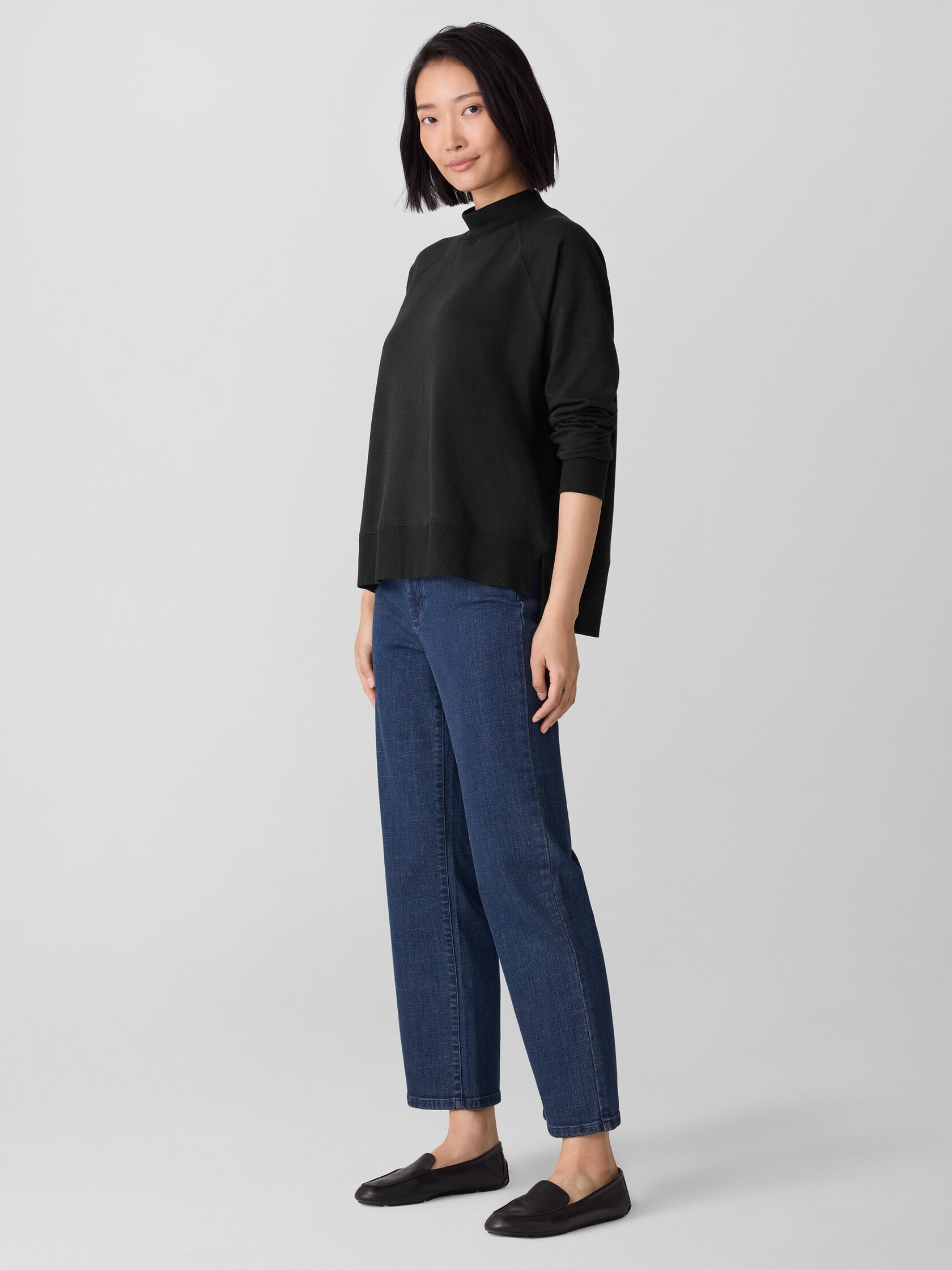 Cozy Brushed Terry Hug Mock Neck Top