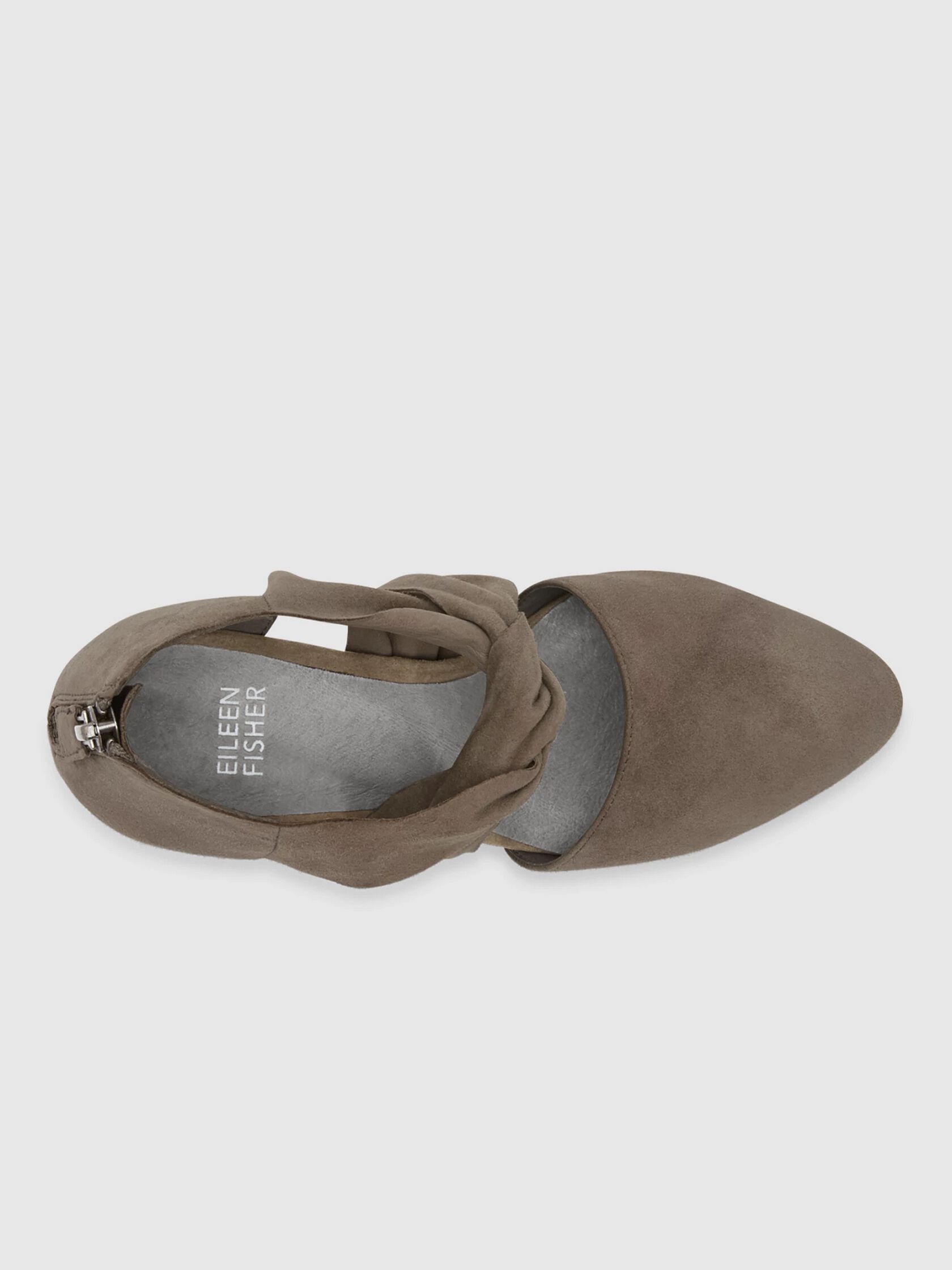 Mary Twist-Front Suede Pump
