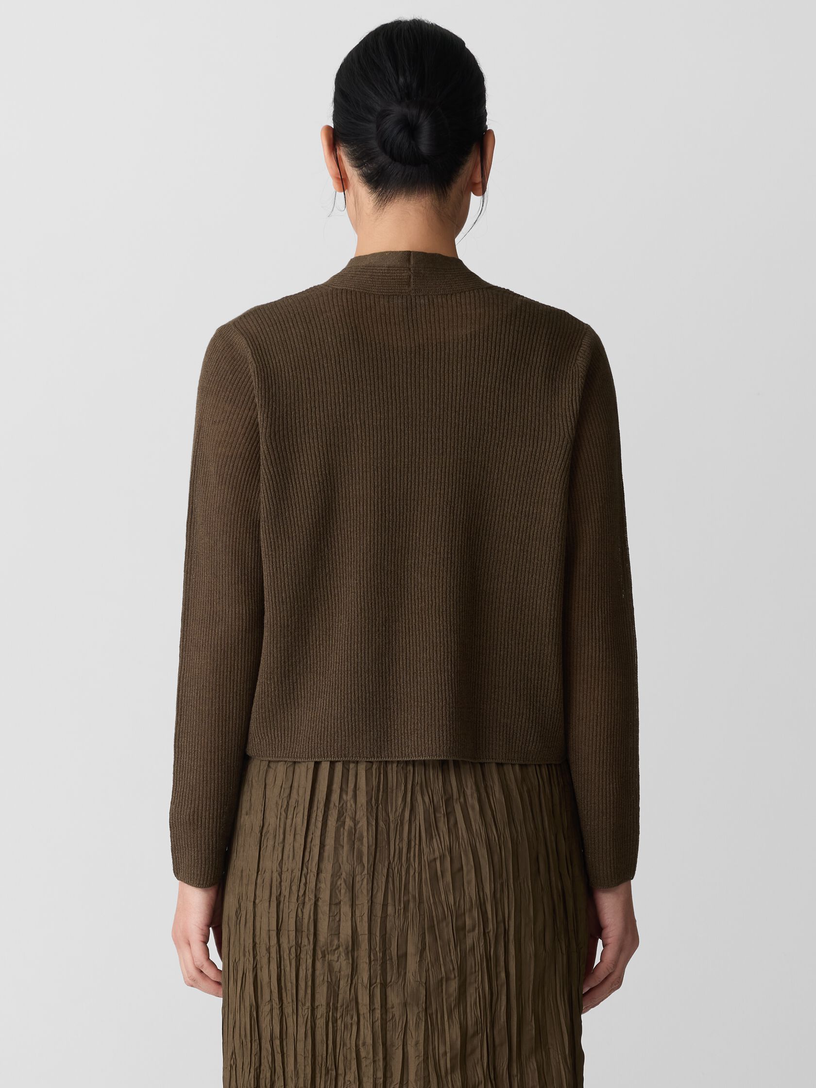 Organic Linen Cotton Cropped Cardigan