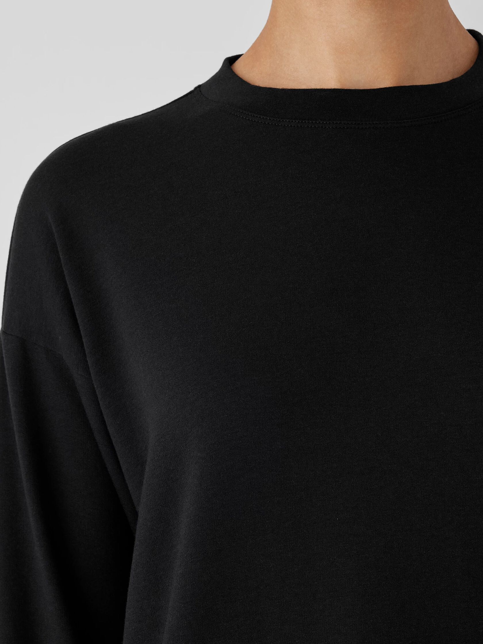 Cozy Brushed Terry Hug Crew Neck Long Top