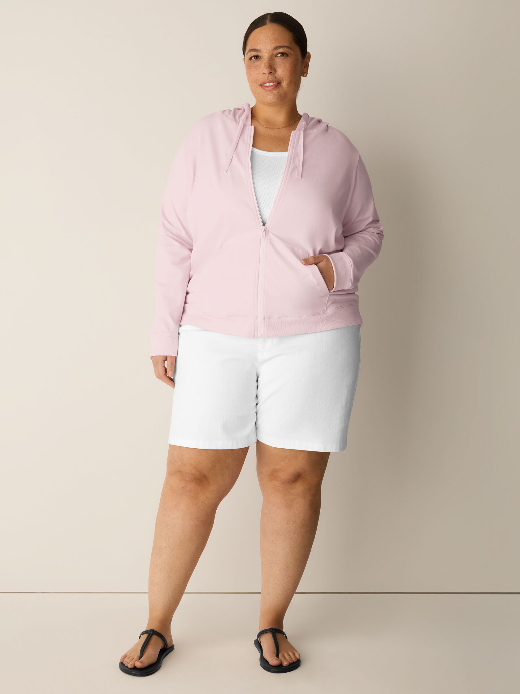 Pima Cotton Stretch Jersey Hooded Jacket