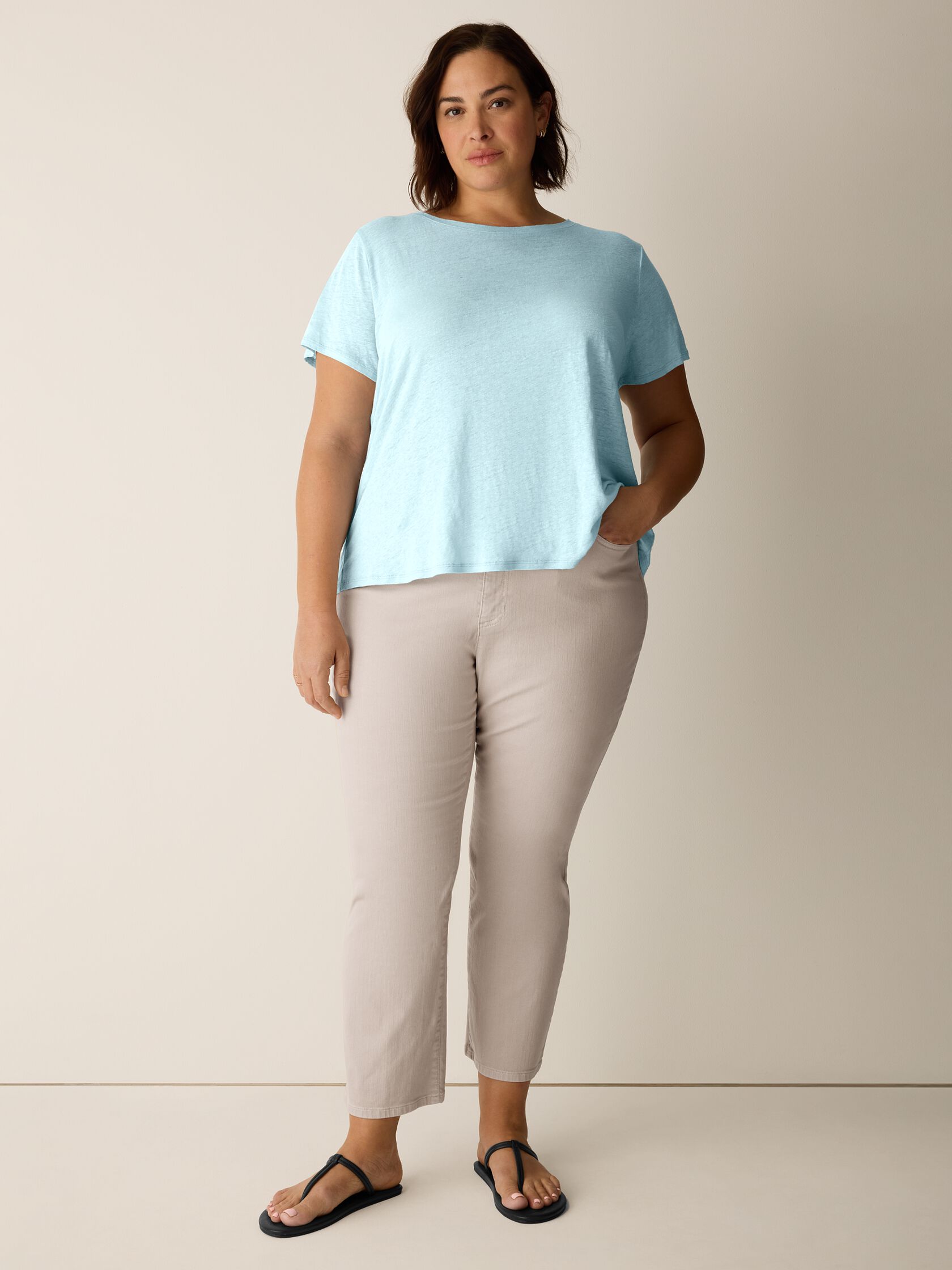 Organic Linen Jersey Crew Neck Tee