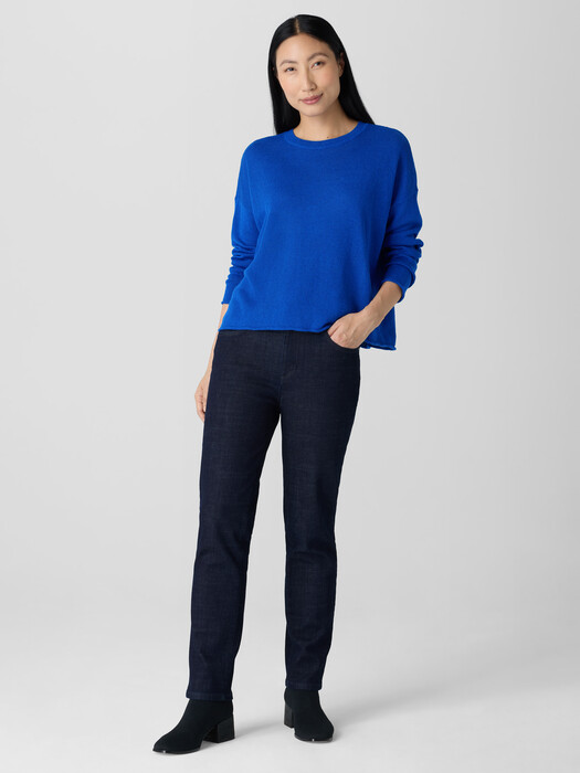 Organic Linen Cotton Cord Crew Neck Top