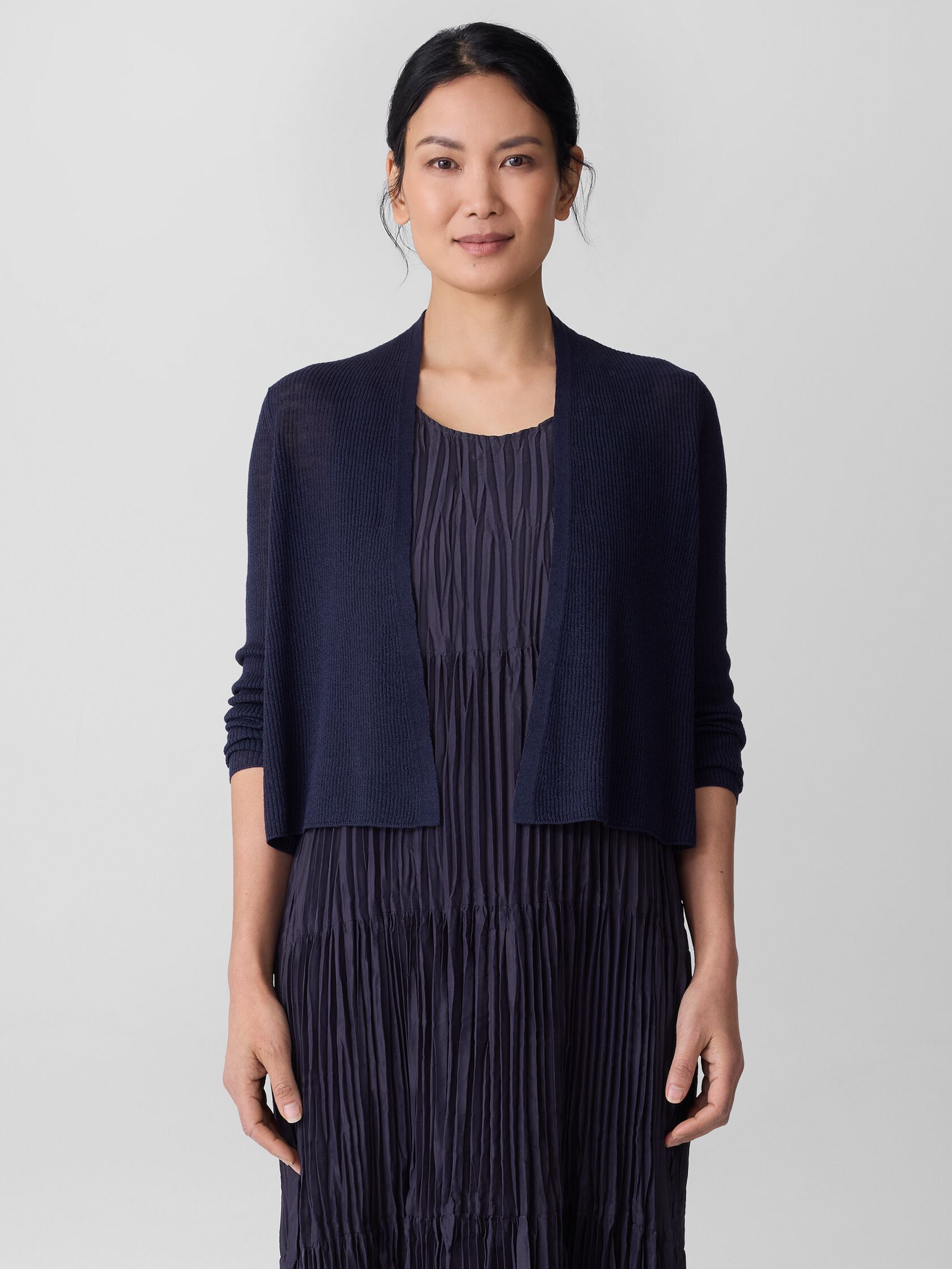 Organic Linen Cotton Cropped Cardigan