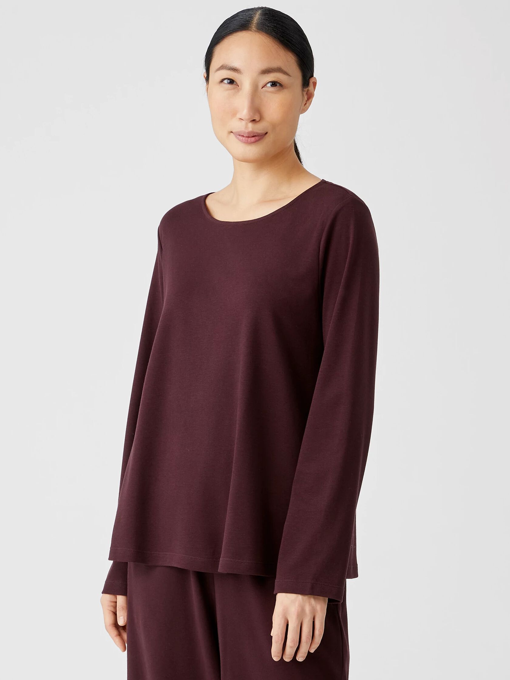 Cozy Organic Cotton Interlock Jewel Neck Top
