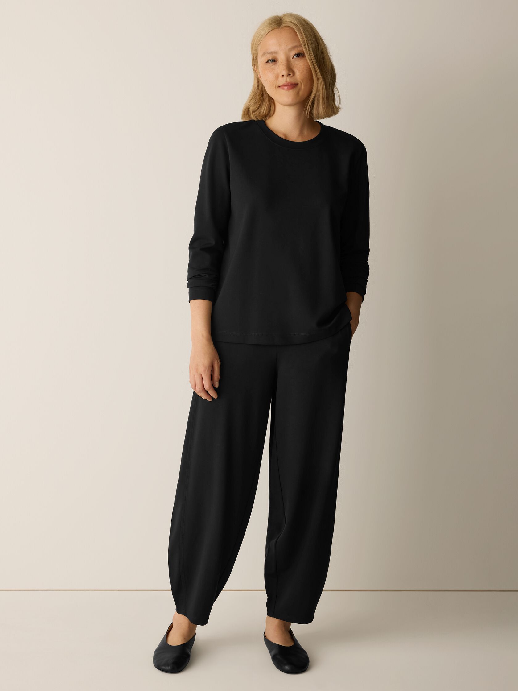 Extra-Fine Ponte Curved Lantern Pant
