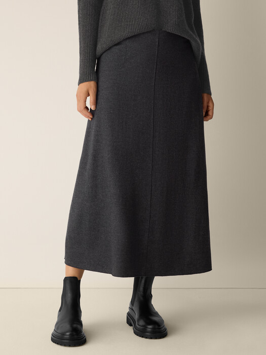 Mélange Boiled Wool Jersey A-Line Skirt in Regenerative Wool | EILEEN FISHER Mélange Boiled Wool Jersey A-Line Skirt in Regenerative Wool | EILEEN FISHER