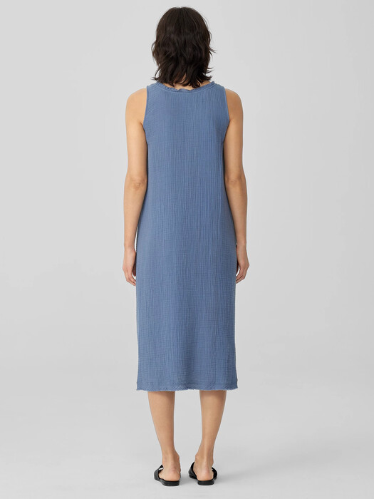 Organic Cotton Gauze Scoop Neck Dress | EILEEN FISHER Organic Cotton Gauze Scoop Neck Dress | EILEEN FISHER