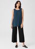 Silk Georgette Crepe Ballet Neck Tank