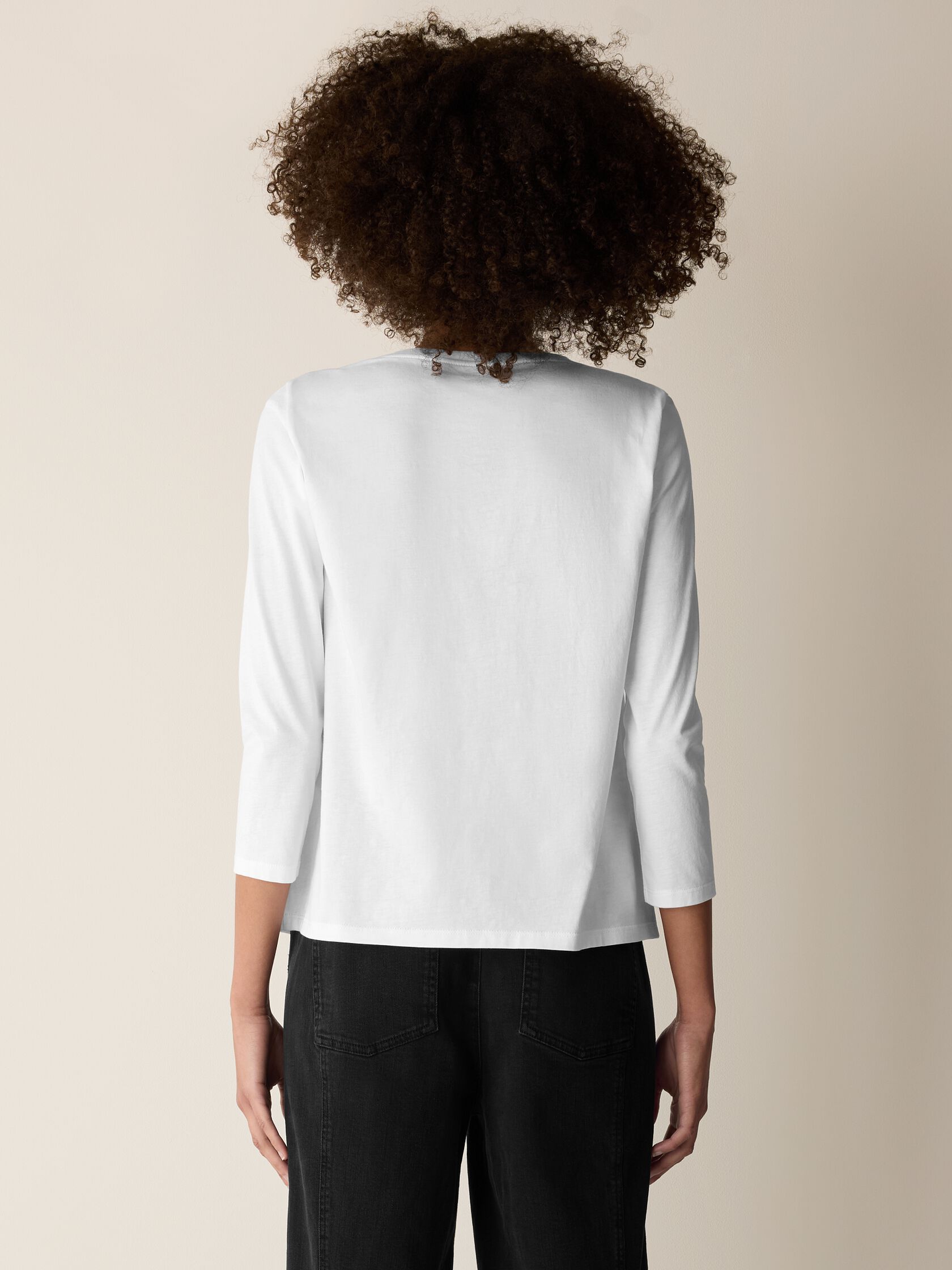 Organic Pima Cotton Jersey 3/4-Sleeve Tee