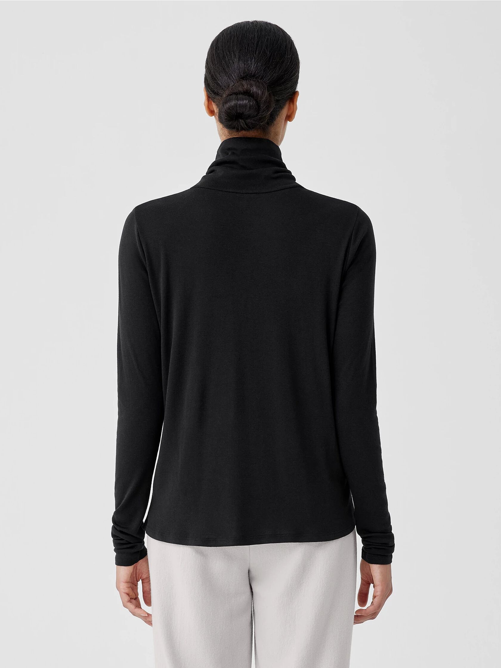 Pima Cotton Blend Turtleneck Top