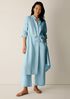 Organic Linen Band Collar Shirtdress