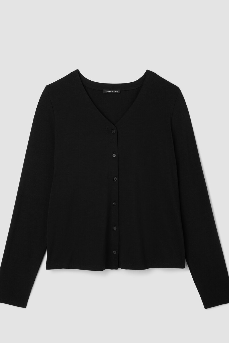 Stretch Jersey Knit Button-Front Top Stretch Jersey Knit Button-Front Top