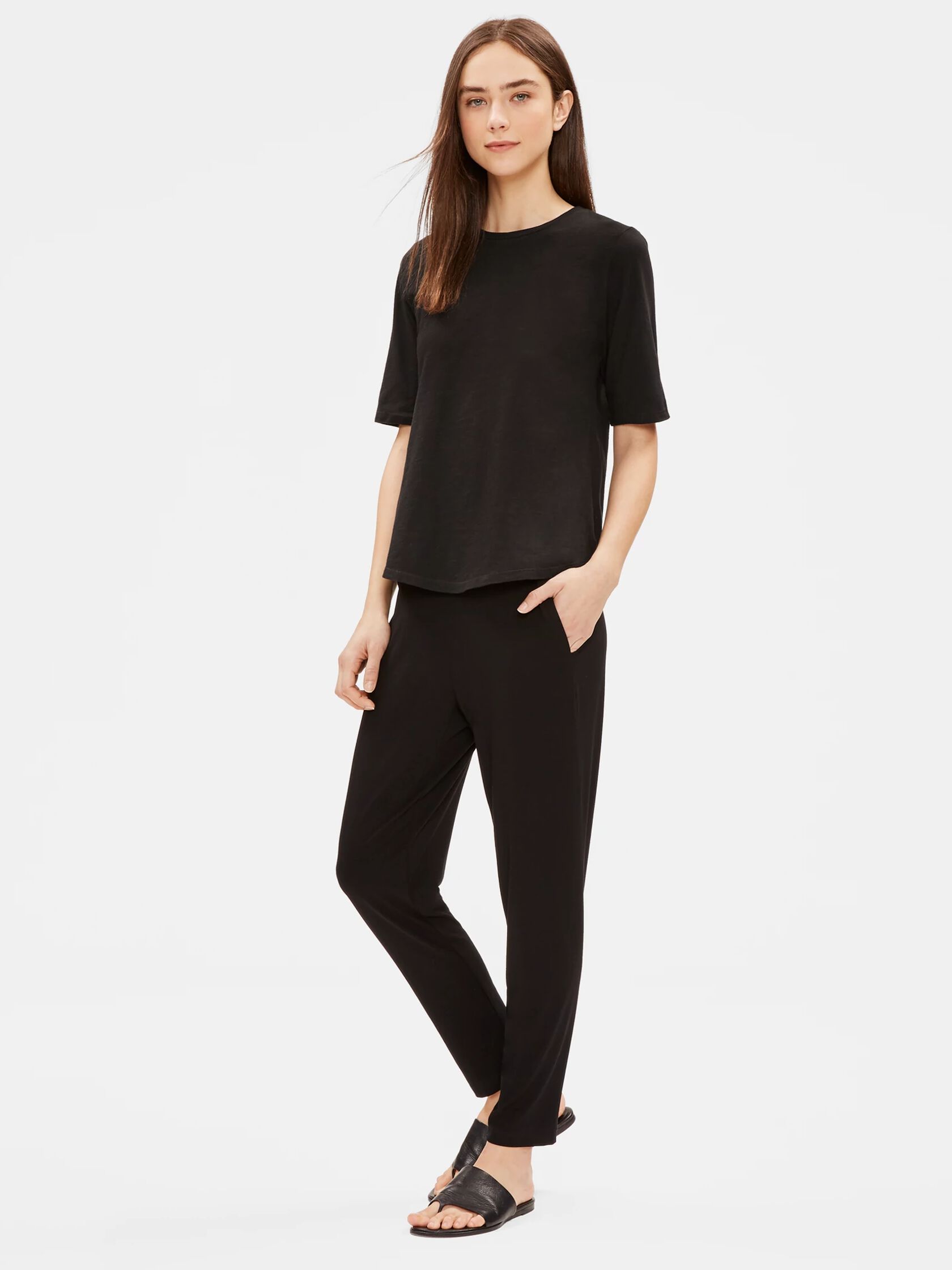 System Organic Cotton Slub Elbow-Sleeve Tee