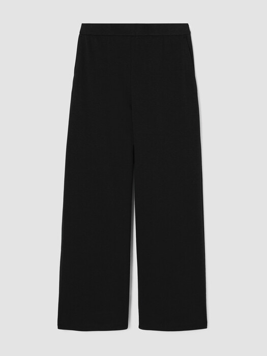 Cotton Blend Ponte Wide-Leg Pant