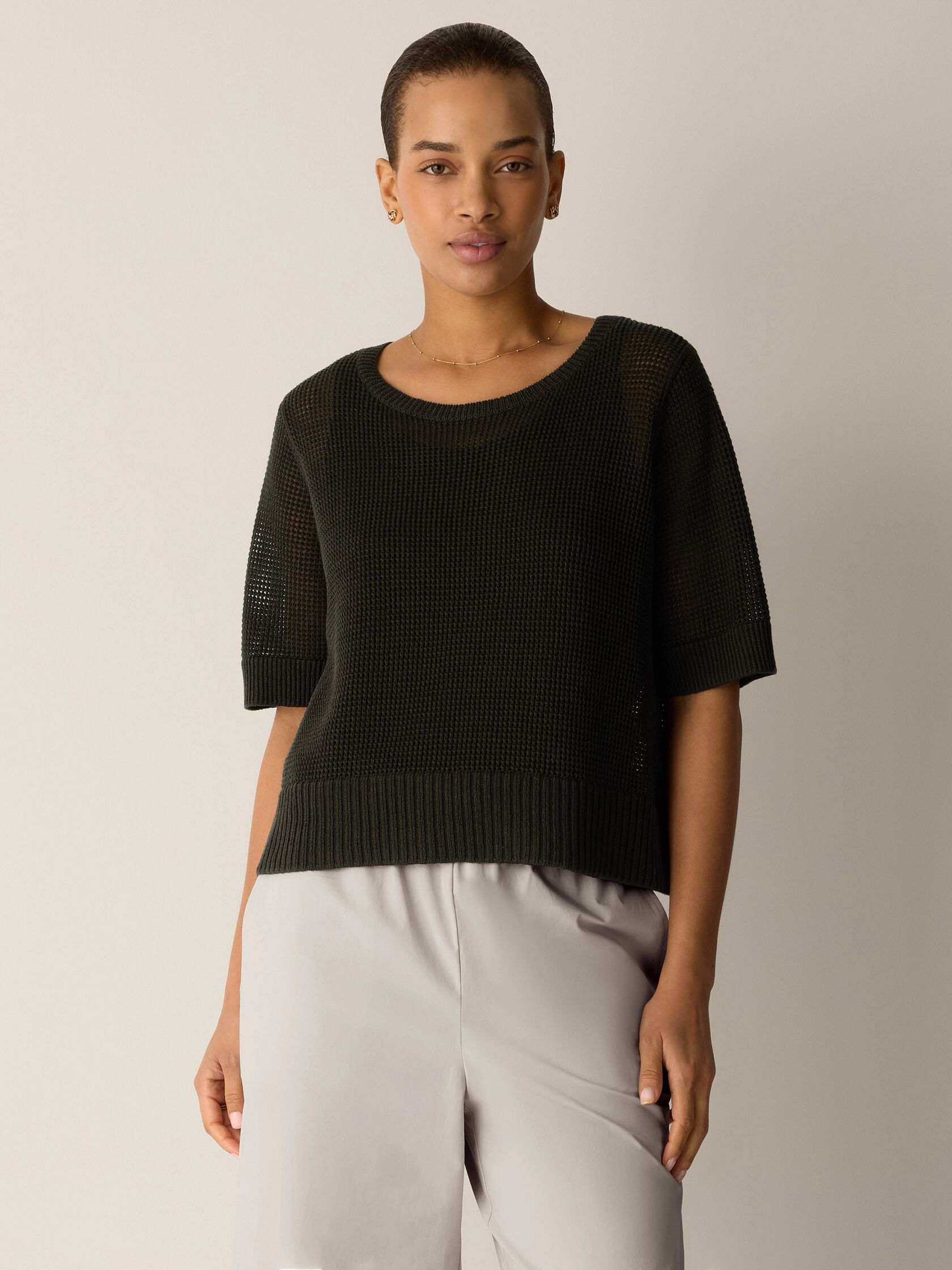 Organic Linen Cotton Round Neck Top