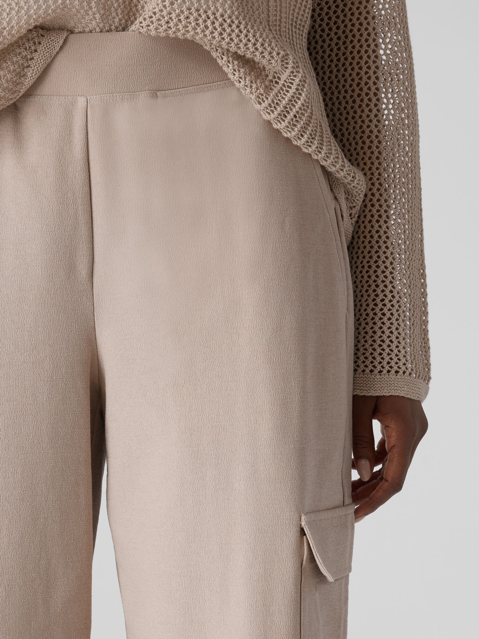 Washable Stretch Crepe Cargo Pant