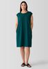 Pima Cotton Stretch Jersey Round Neck Dress