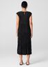 Crushed Silk Jewel Neck Tiered Dress