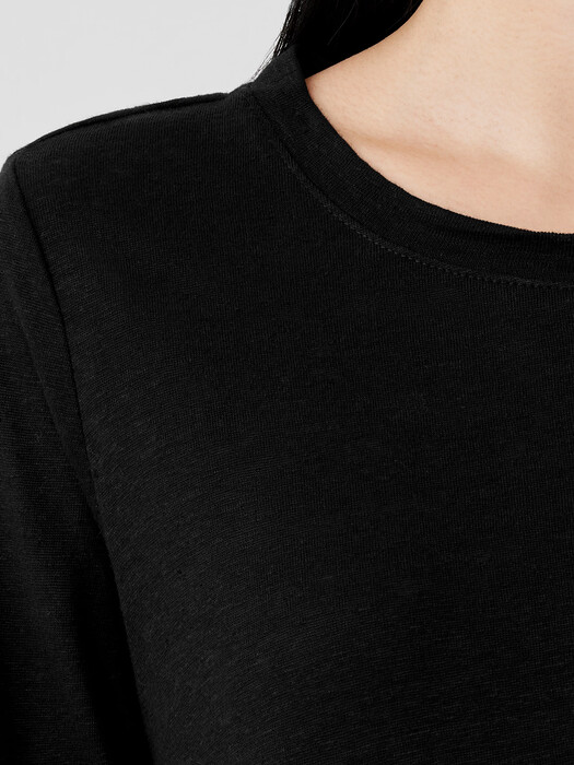 Organic Linen Jersey Crew Neck Top