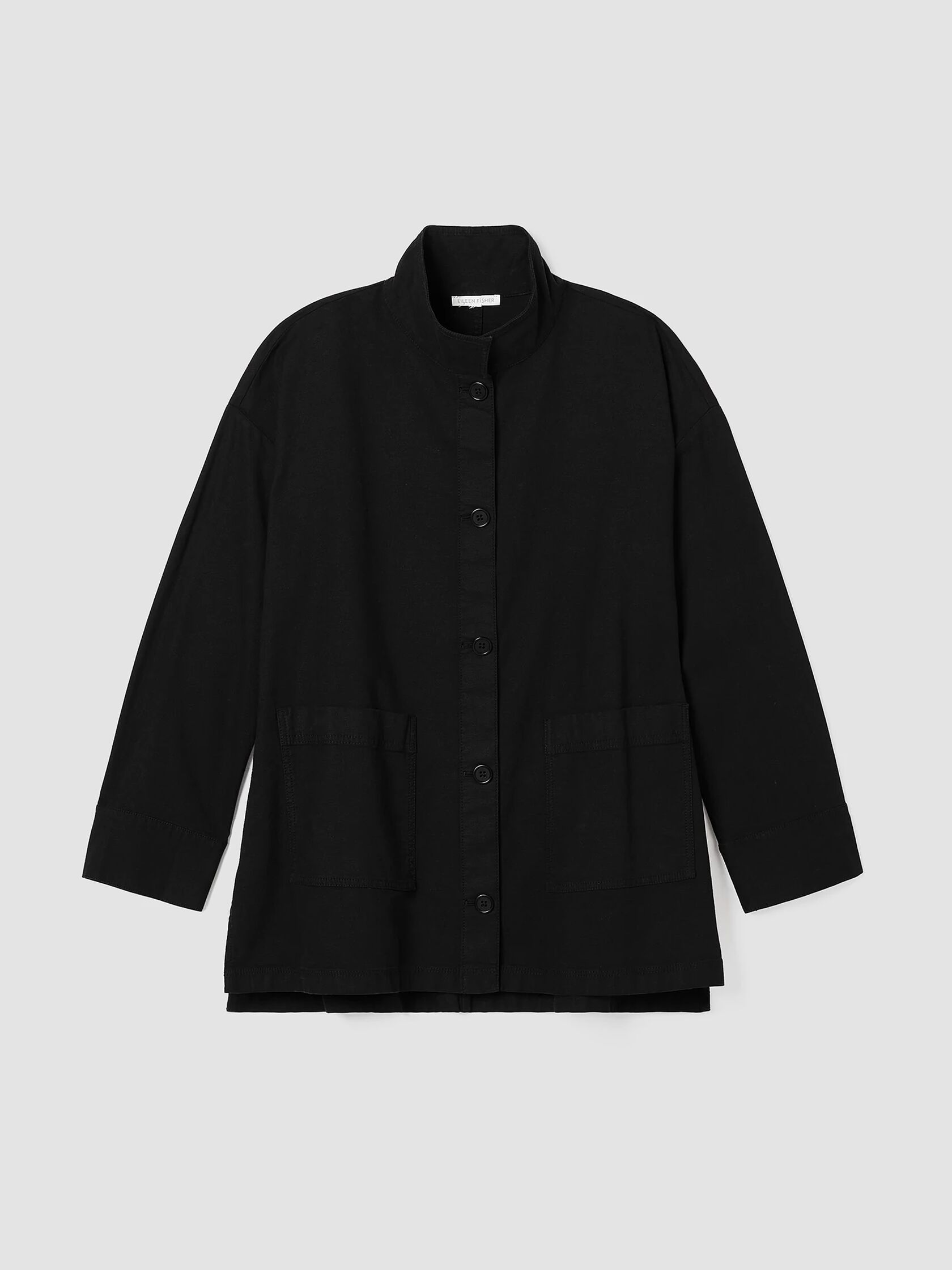 Cotton Hemp Stretch Stand Collar Jacket