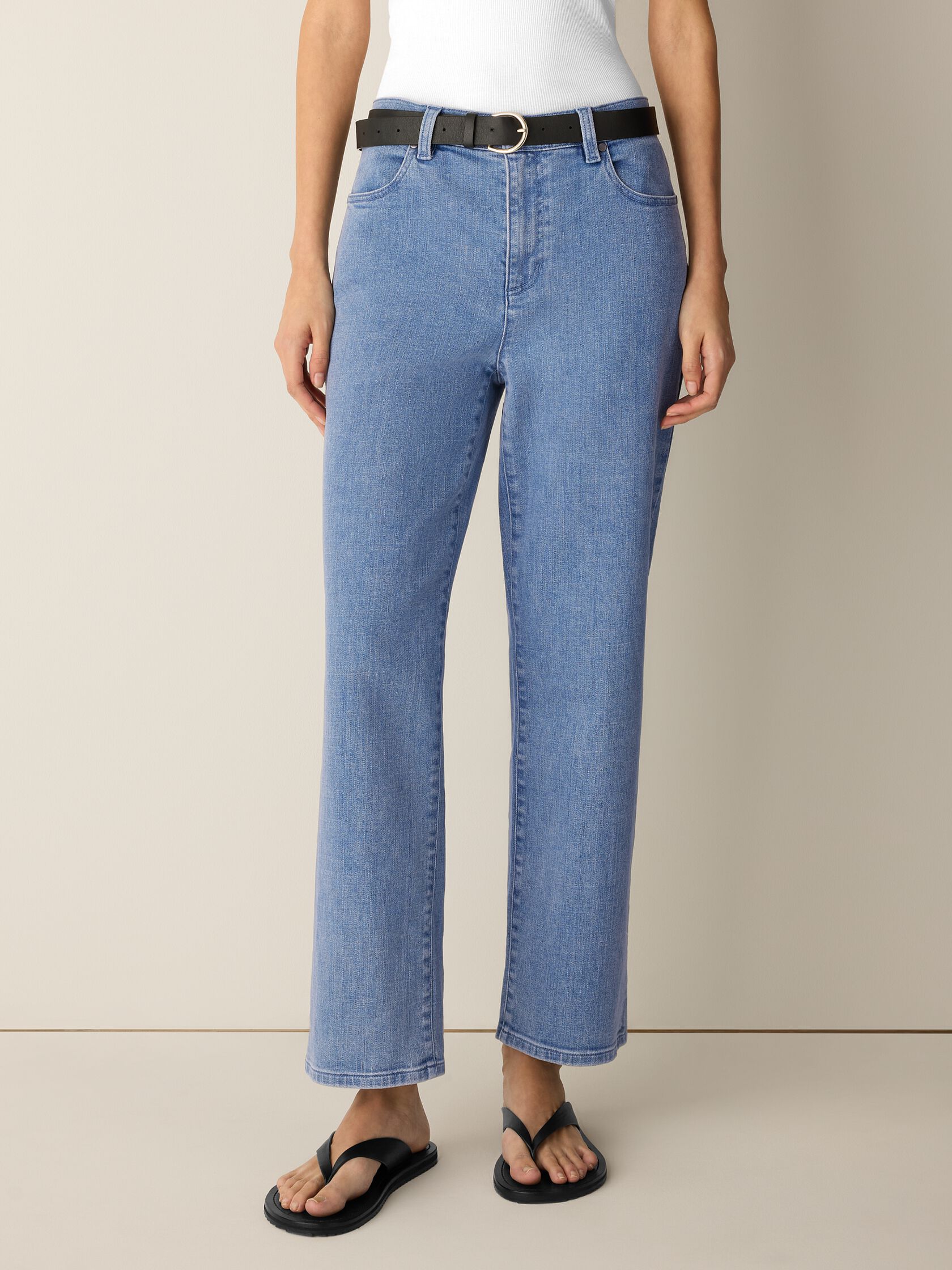 Cotton Stretch Denim Straight Jean