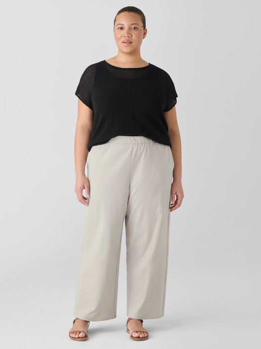 Cotton Blend Ponte Wide-Leg Pant