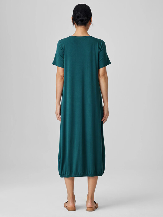 Nba Dress Silk Jersey Knit Eileen Fisher Classic Collar Dress Nba Dress Silk Jersey Knit Eileen Fisher Classic Collar Dress