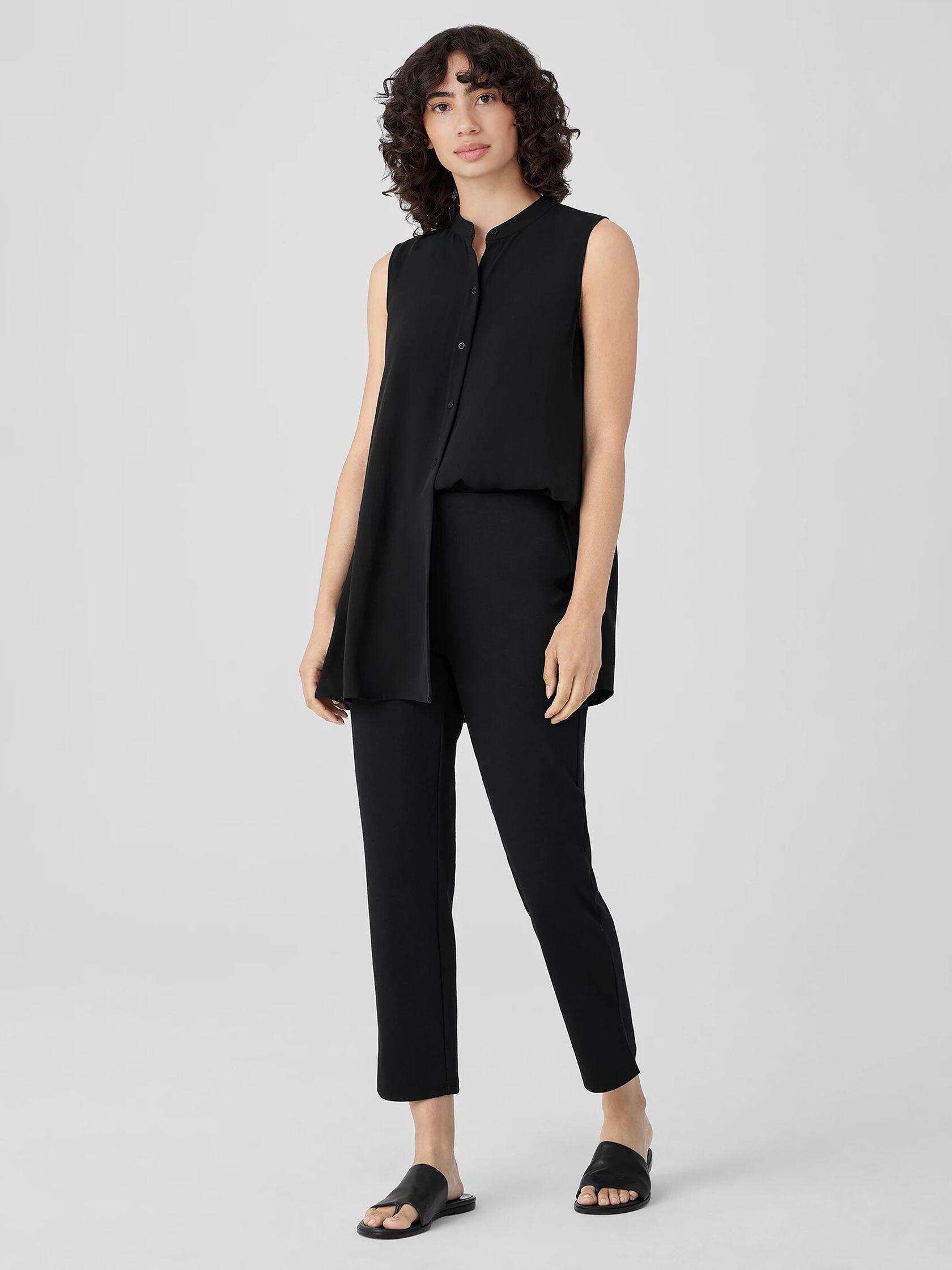 Cotton Blend Ponte Pant with Slits