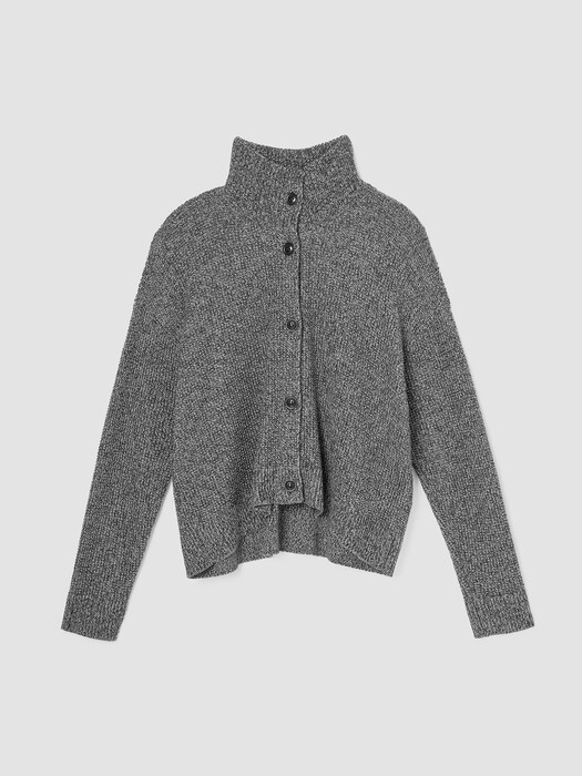 Peruvian Organic Cotton High Collar Cardigan