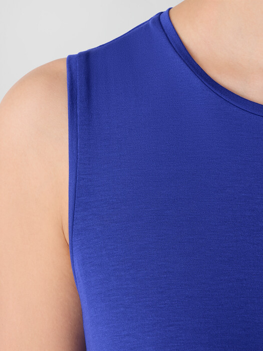 Stretch Jersey Knit Round Neck Dress