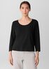 Stretch Jersey Knit Scoop Neck Top