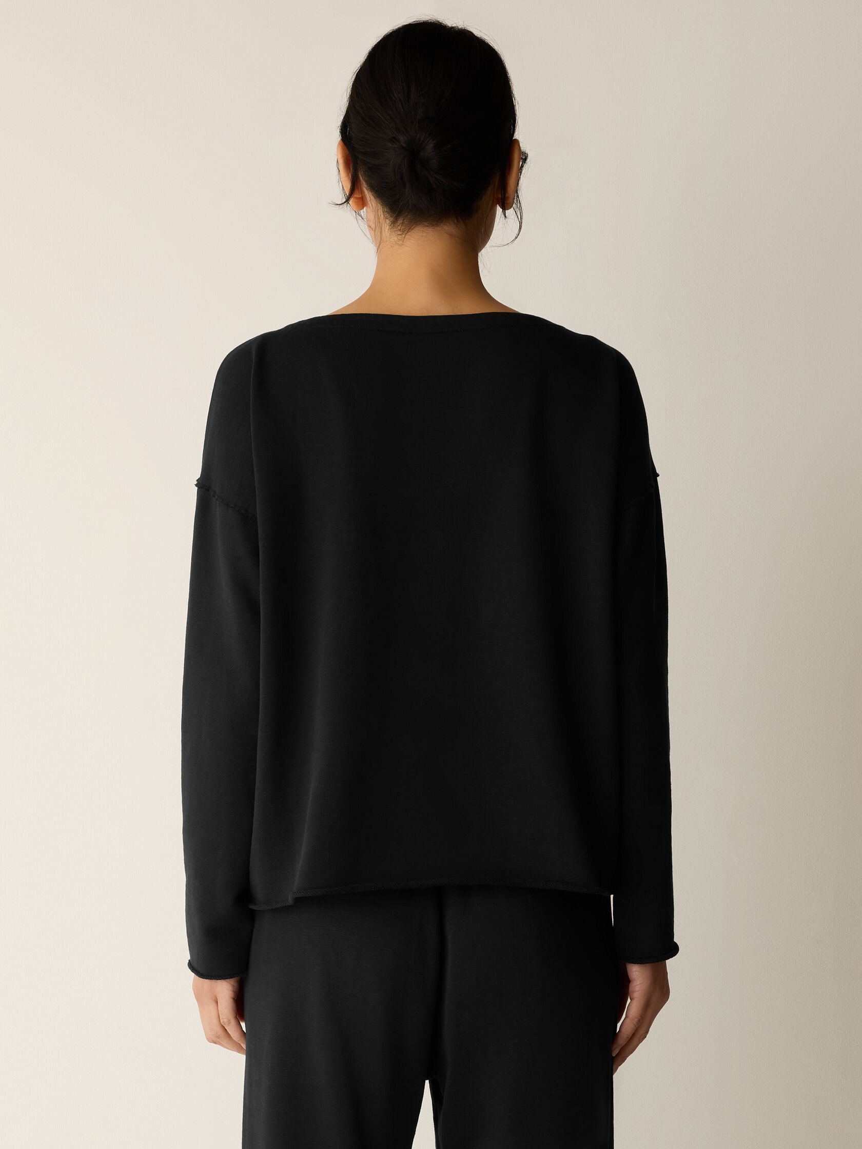 Garment-Dyed Organic Cotton Terry Bateau Neck Box-Top