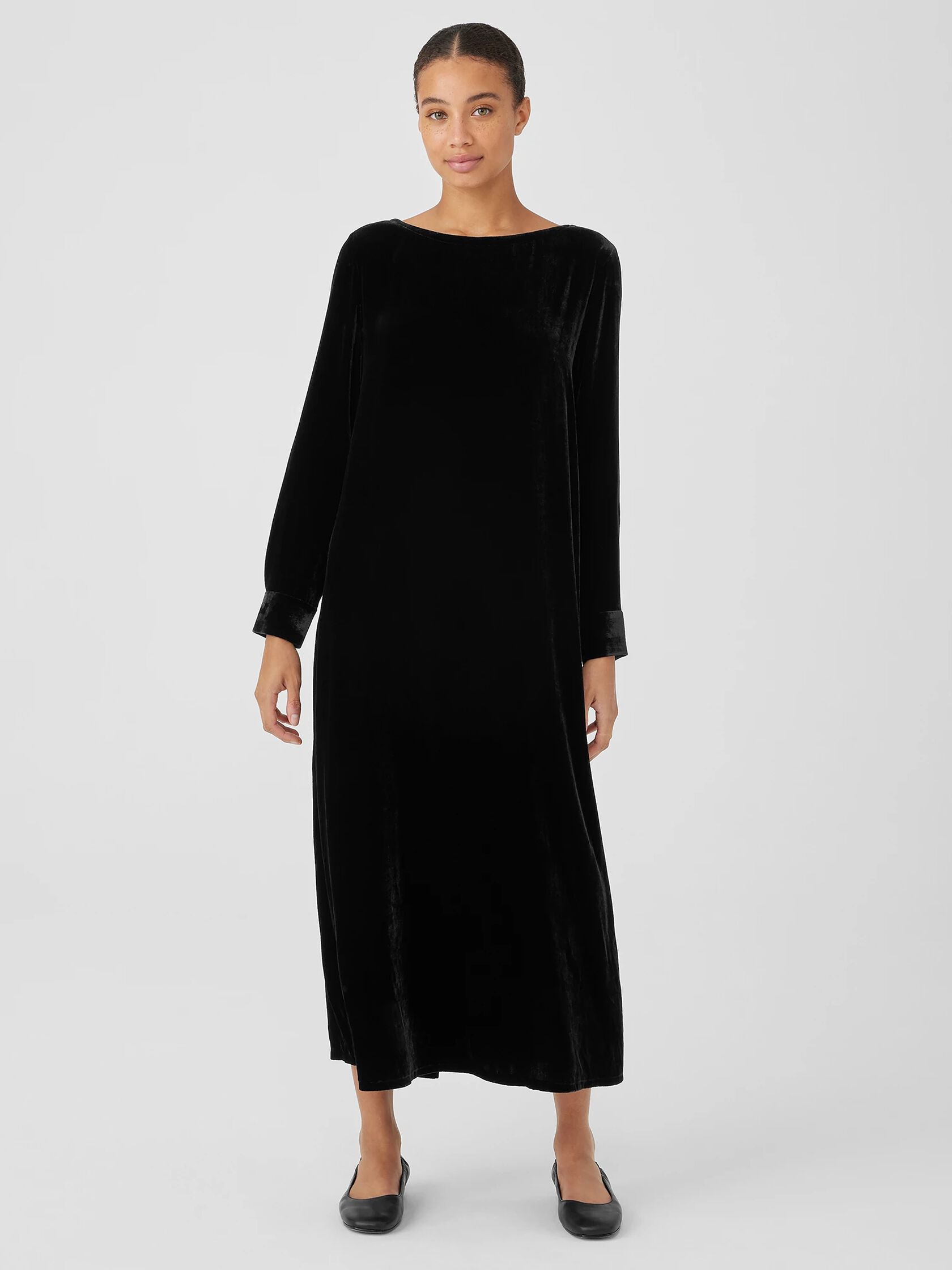 Velvet Bateau Neck Dress