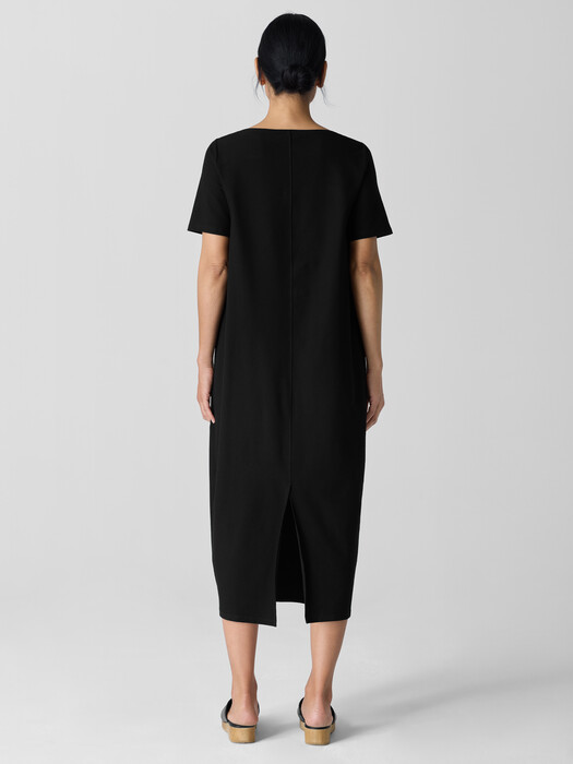Washable Stretch Crepe Oval Dress