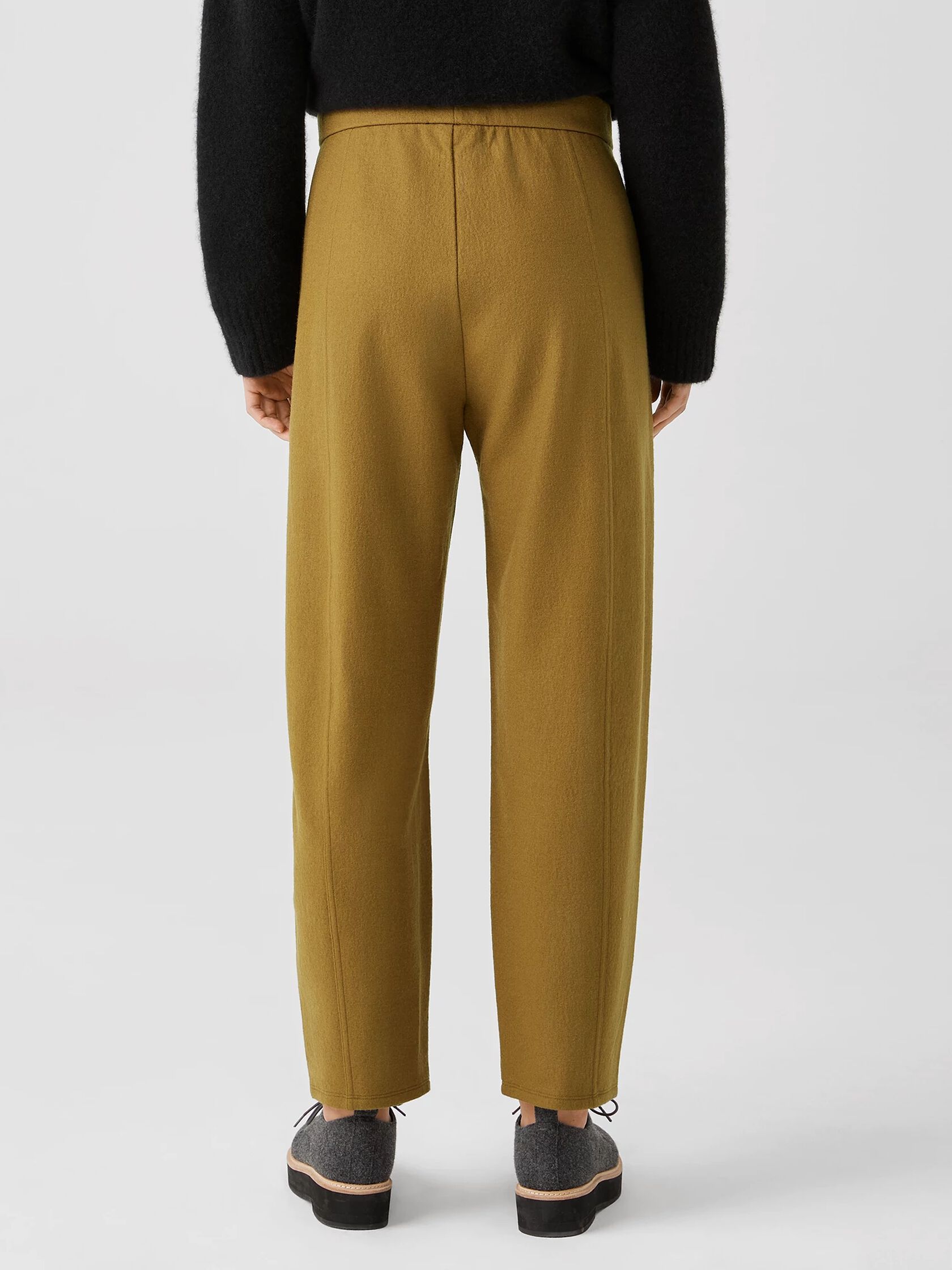 Boiled Wool Jersey Pleated Lantern Pant
