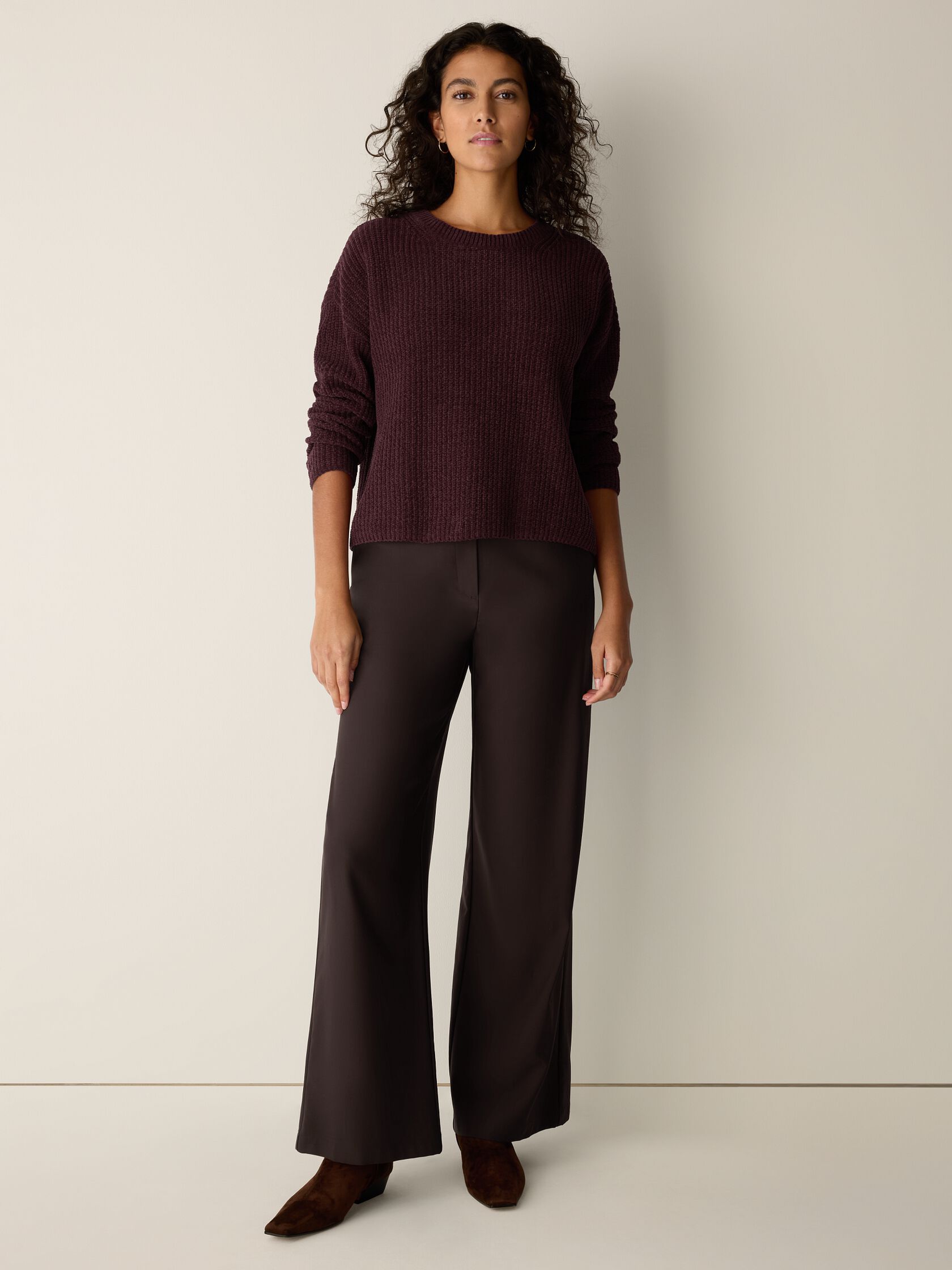 Organic Cotton Chenille Crew Neck Top