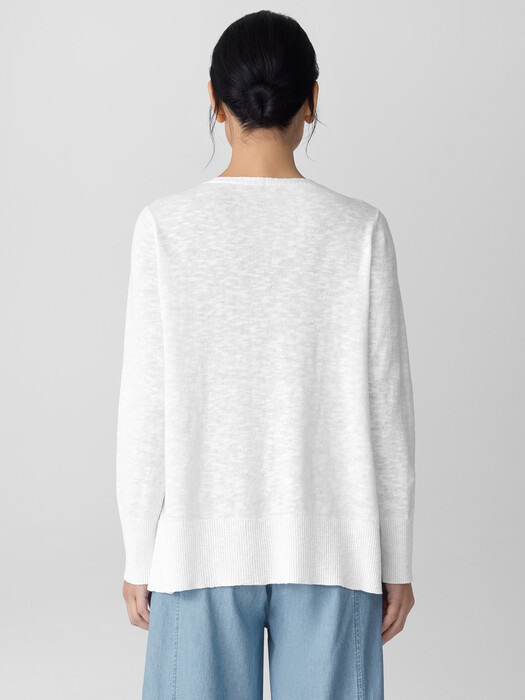Organic Linen Cotton Slub V-Neck Top