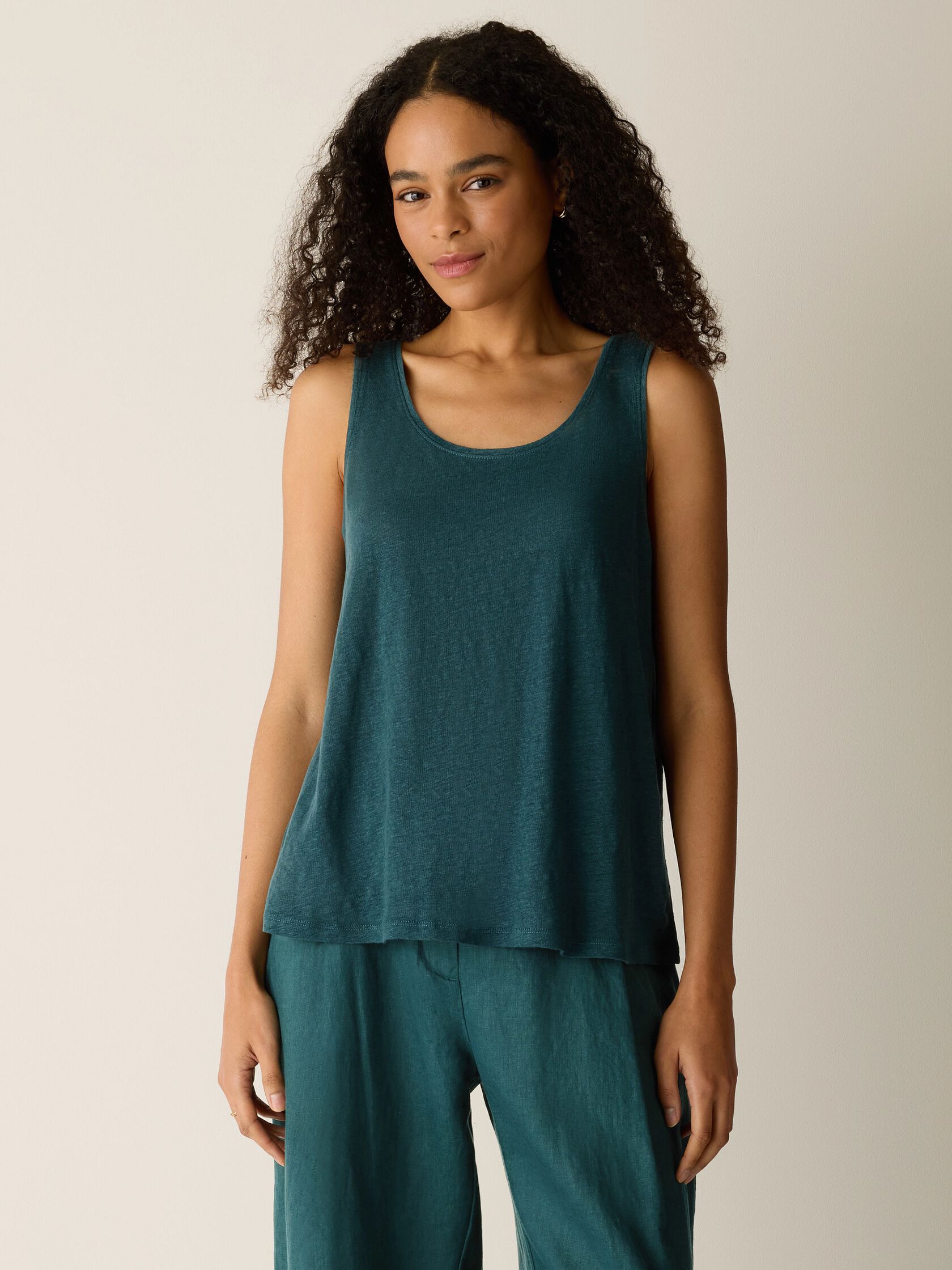 Organic Linen Jersey Scoop Neck Tank