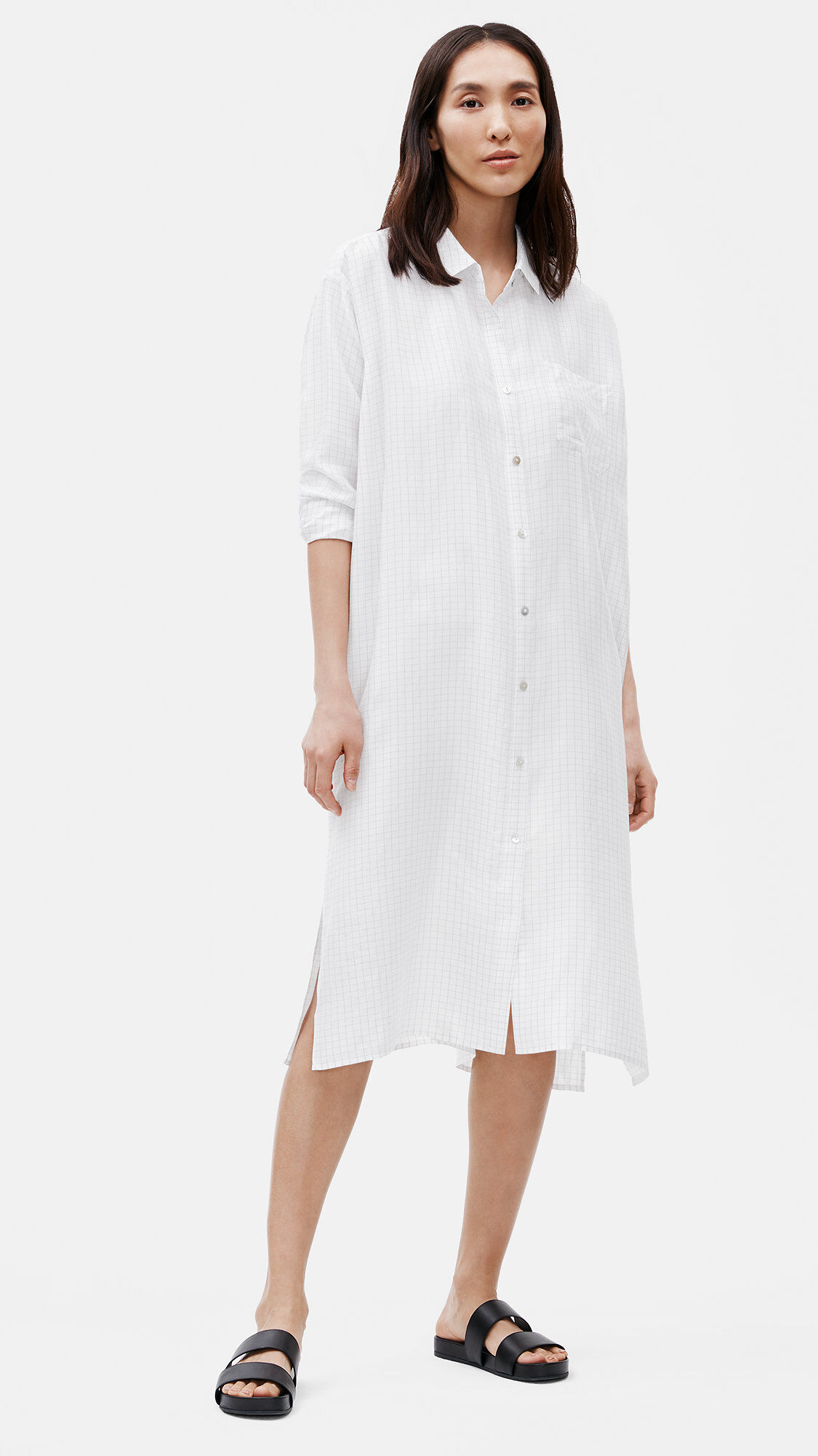 Eileen fisher silk shirt dress outlet
