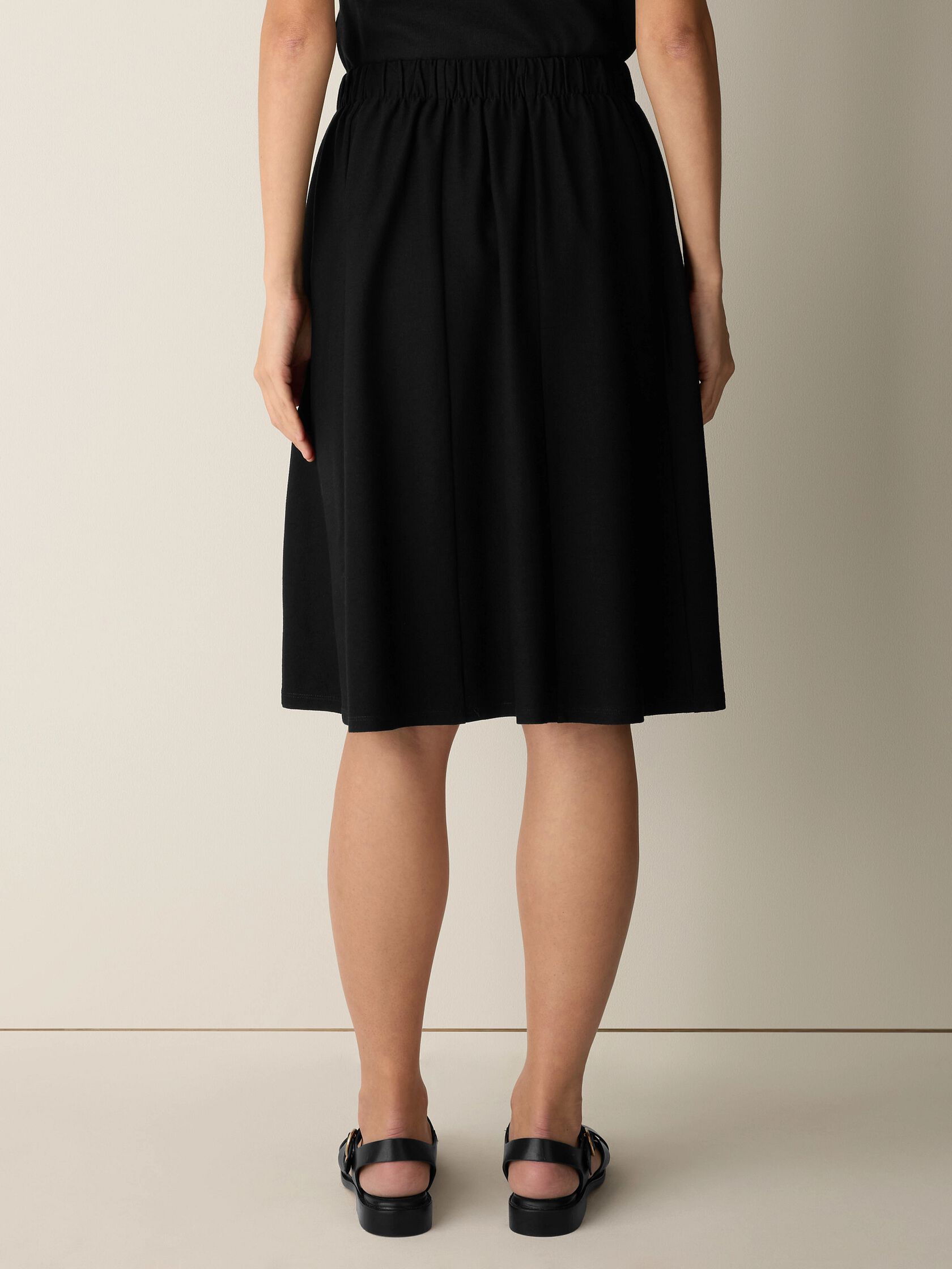 Resewn Washable Stretch Crepe A-Line Skirt