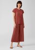 Textured Stretch Rib Wide-Leg Pant