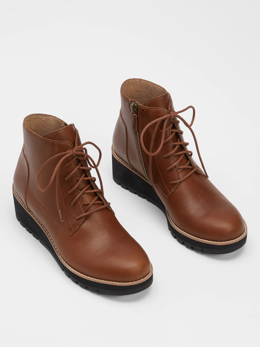 Crew Leather Lace-Up Bootie