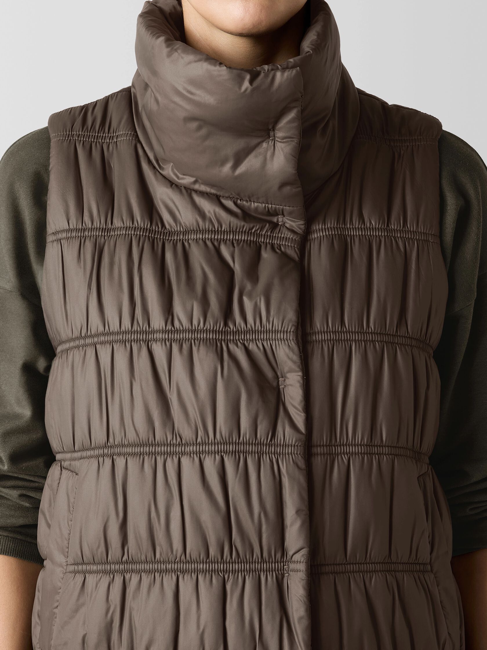 Eggshell Recycled Nylon Stand Collar Vest